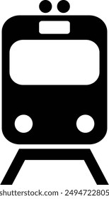 International Packaging Label Symbol, By Train flach schwarze Vektorgrafik Symbol.