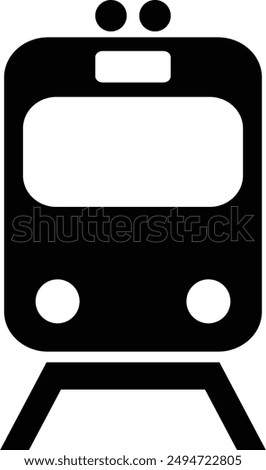 International Packaging Label Symbol, By Train flat black vector icon.