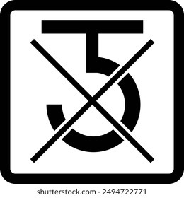 International Packaging Label Symbol, Do Not Use Hand Hooks flat black vector icon.