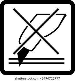 International Packaging Label Symbol, Do Not Use Cutter flat black vector icon.