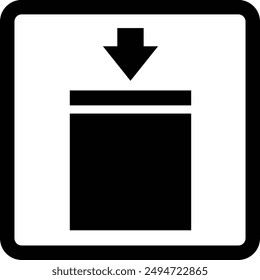 International Packaging Label Symbol, Stapelgrenze durch Masse flach schwarz Vektorgrafik Symbol.