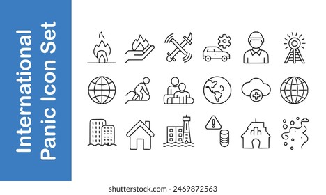 Icono del Día Internacional del Pánico con colecciones de Vector. 