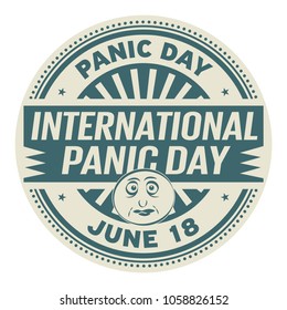 International Panic Day,  June 18, rubber stamp, vector Illustration