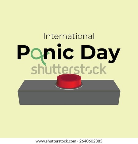 International Panic Day vector, illustration. June 18. Panic button. Escape from stress concept design. Green ribbon.