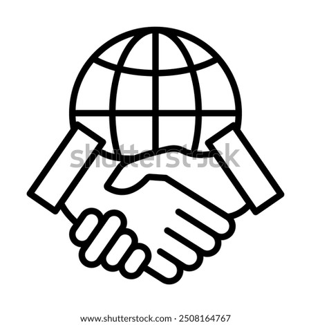 International Partnership icon line vector illustration