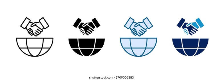 International Partnership Icon Set Multiple Style Collection
