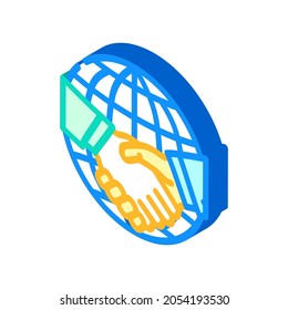 vector de icono isométrico de asociación internacional. firma de asociación internacional. ilustración de símbolo aislado