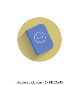 international passport colorful flat icon with shadow. travelling flat icon