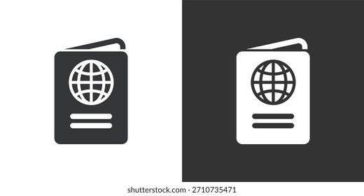 International Passport icon. Solid glyph series icon