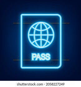 International passport line icon. Visa, document, arrival. Customs concept. Vector stock illustration.