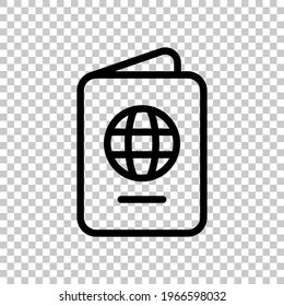 International passport, national document, simple icon. Black editable linear symbol on transparent background