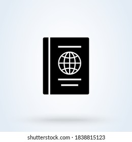 International passport sign icon or logo. Travel concept. passport visa vector illustration.