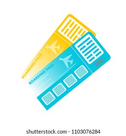 International passport with tickets. Air travel concept. Vector illustration.