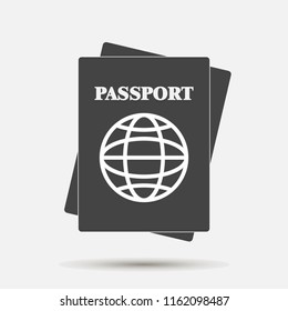 International passport vector illustration on gray background. Layers grouped for easy editing illustration. For your design.