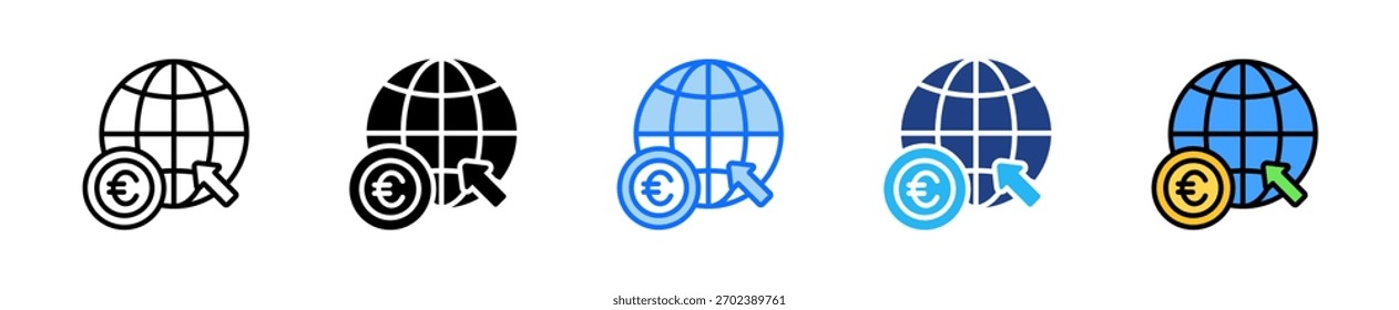 International Payment Icon Set Multiple Style Collection