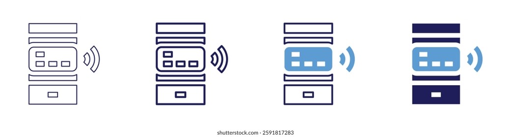 International payment systems icon in 4 different styles. Thin Line, Line, Bold Line, Duotone. Duotone style. Editable stroke.