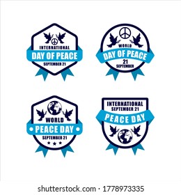 International Peace day badge vector collection