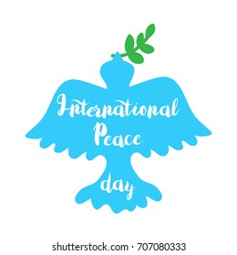 International Peace Day Banner With Dove. Vector