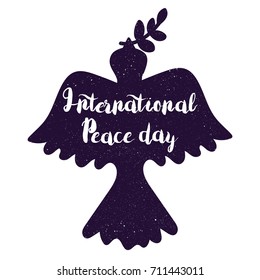 International Peace Day Banner With Dove. Vector