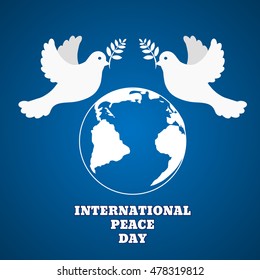 International peace day blue vector poster eps 10