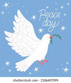 international peace day card with peace dove