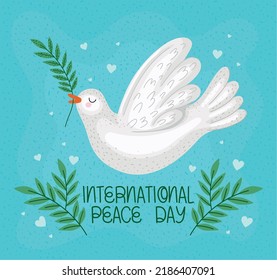 international peace day cartel with peace dove