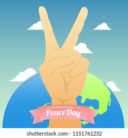 International Peace Day Cartoon Illustration