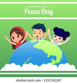 International Peace Day Cartoon Illustration