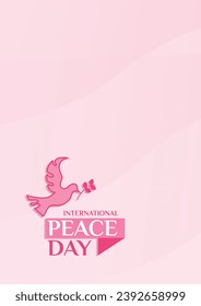 International peace day. Peace celebration with flying dove symbol for background, banner, poster, advertising