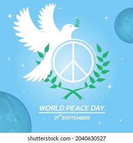 International Peace Day concept. Illustration concept present peace world. Vector illustrate.