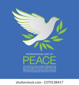 International Peace Day, Dove logo Vector illustration design.