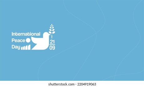 International Peace Day. International day of peace with dove  sign. 21st September. Vector illustration. Perfect for banner, backdrop, wallpaper, flyer, brochure, poster, background, campaign.