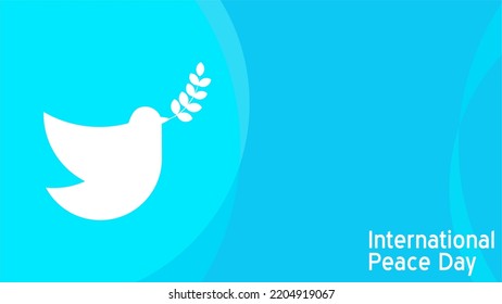 International Peace Day. International day of peace with dove  sign. 21st September. Vector illustration. Perfect for banner, backdrop, wallpaper, flyer, brochure, poster, background, campaign.