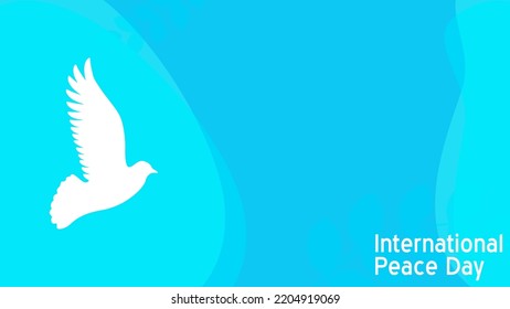 International Peace Day. International day of peace with dove  sign. 21st September. Vector illustration. Perfect for banner, backdrop, wallpaper, flyer, brochure, poster, background, campaign.