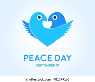 International Peace Day with Dove. Vector.