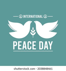 International Peace Day. Flying dove. Flat design vector illustration.