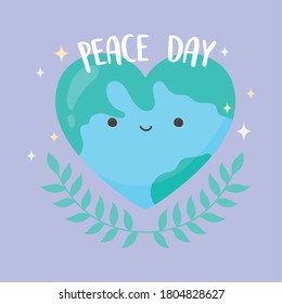 international peace day globe shaped world branches template design vector illustration
