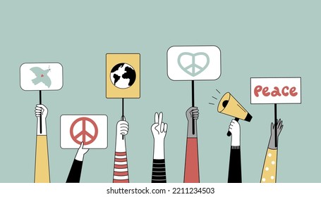 International Peace Day Human Hands Holding Stock Vector (Royalty Free ...