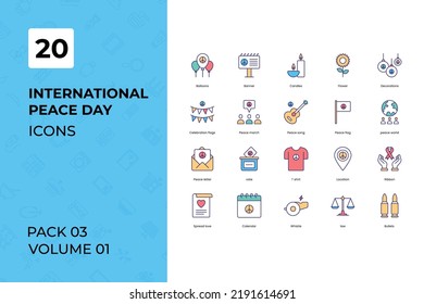 International Peace Day icons collection. Set contains such Icons as and more