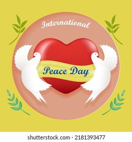 International peace day. Illustration concept with love