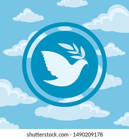 international peace day, illustration with dove of peace