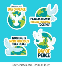 International Peace Day Label Flat Cartoon Hand Drawn Templates Background Illustration