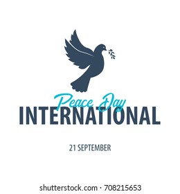International Peace Day logo or emblem. 21 September. Vector illustration
