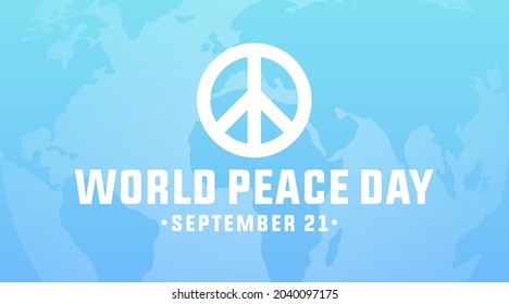 International peace day modern creative banner, sign, design concept, social media post, template with white text on a blue abstract background 