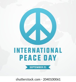 International peace day modern creative banner, sign, design concept, social media post, template with white text on a blue abstract background 