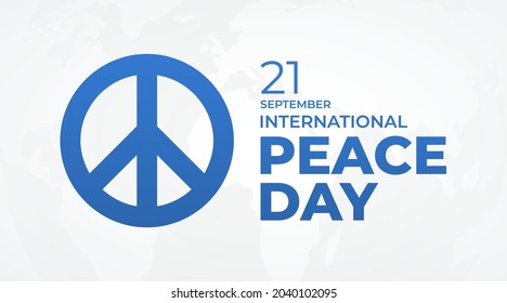 International peace day modern creative banner, sign, design concept, social media post, template with white text on a blue abstract background 