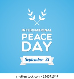 International Peace Day with olive branch