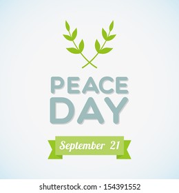 International Peace Day with olive branch