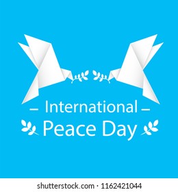 International Peace Day Origami Dove Bird Vector Image
