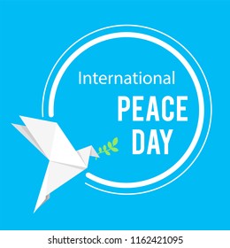 International Peace Day Origami Dove Birds Circle Frame Vector Image
